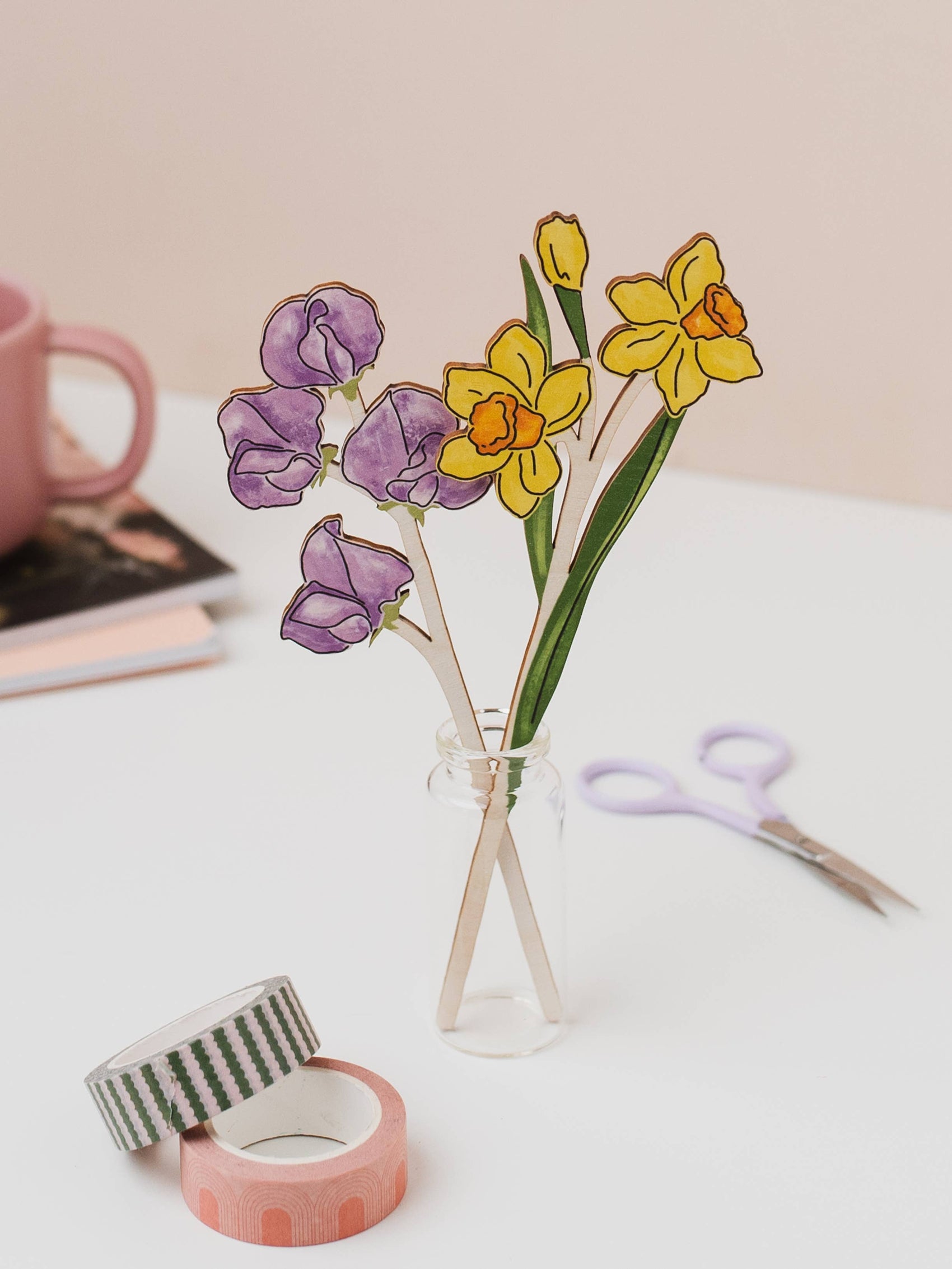 Wooden Sweet Pea Gift – April Birth Flower - Sustainable