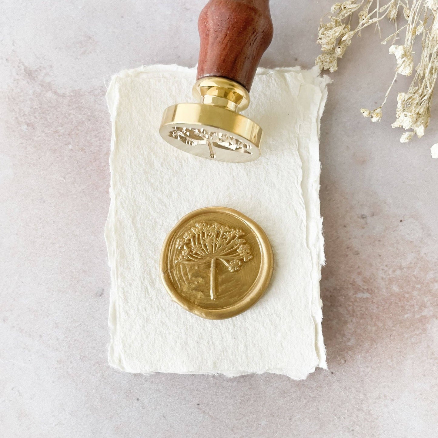 Wild Fennel Wax Stamp | Flower Wax Seal | Boxed
