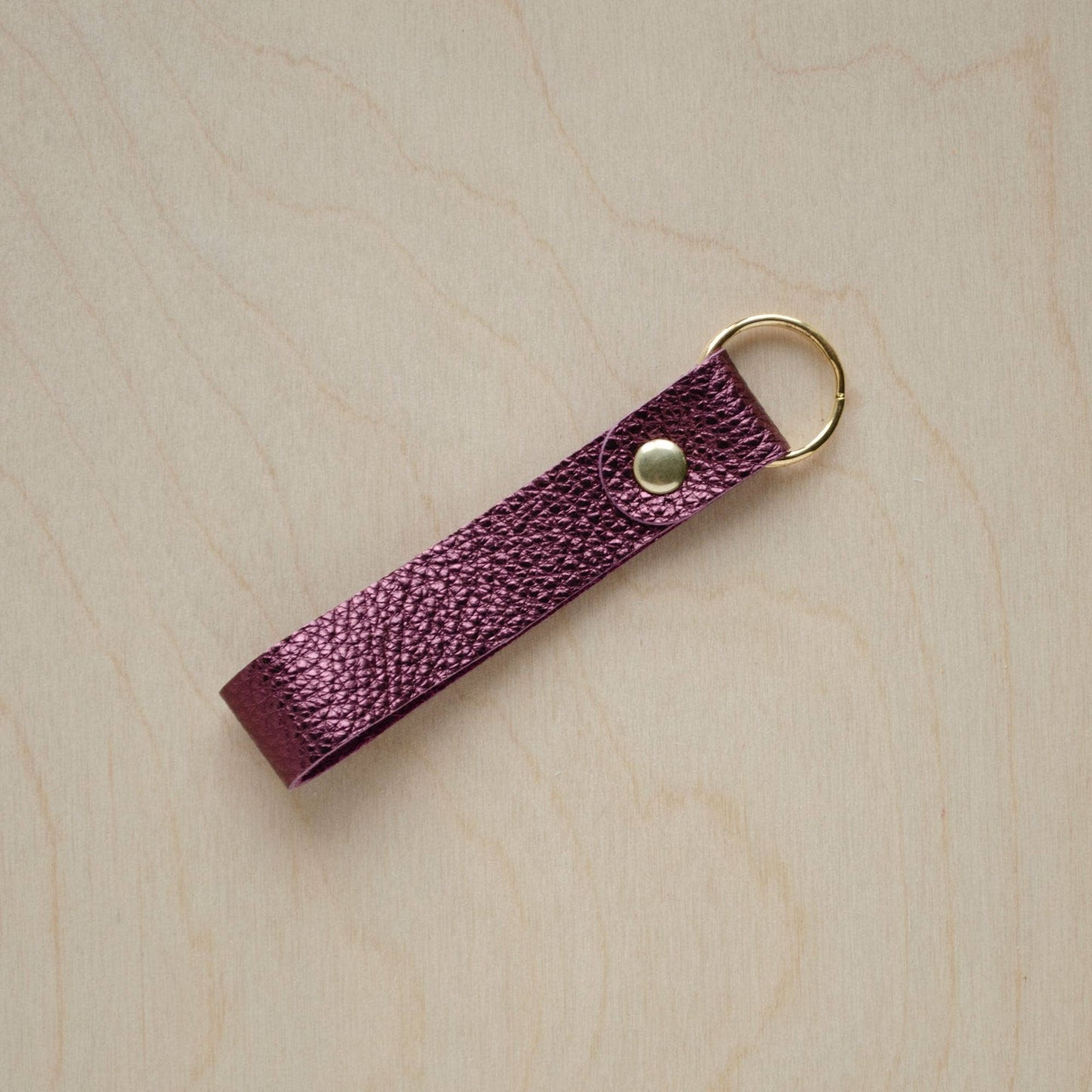 Leather Loop Keyrings: Olive / Gold