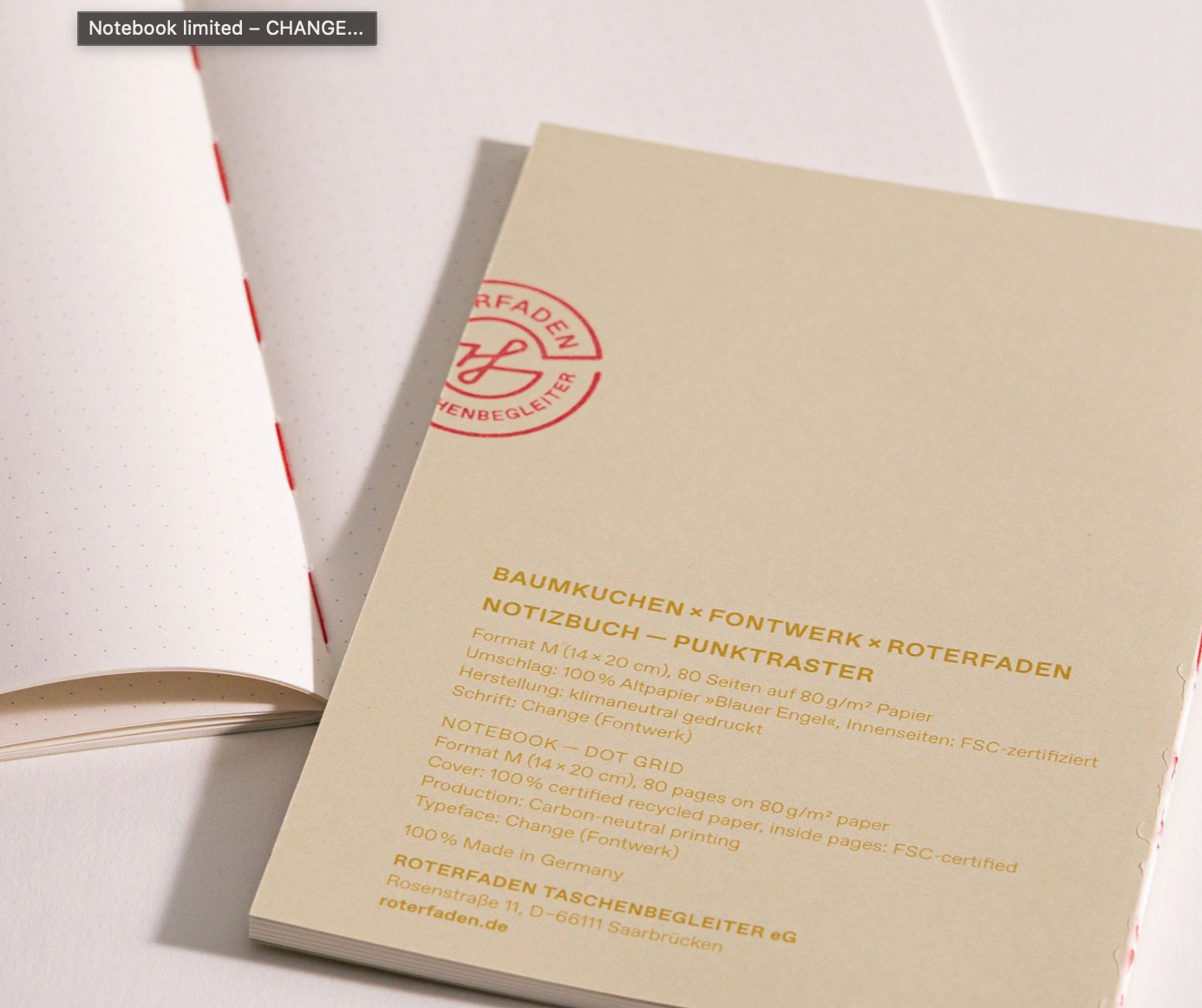 Notebook limited – CHANGE...