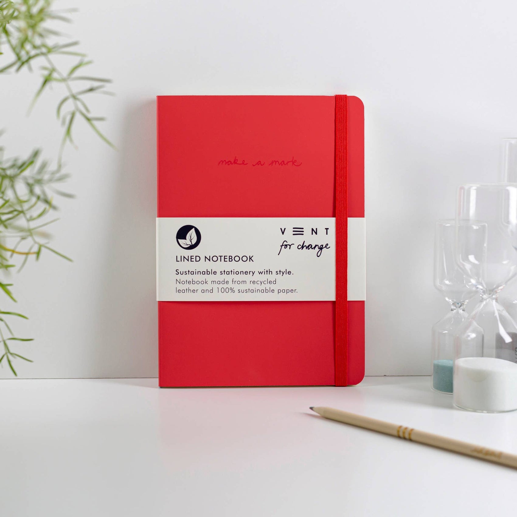 Make a Mark A5 Journal – Recycled Leather: Red