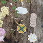 Keyring Flower Press - Greens & Yellows
