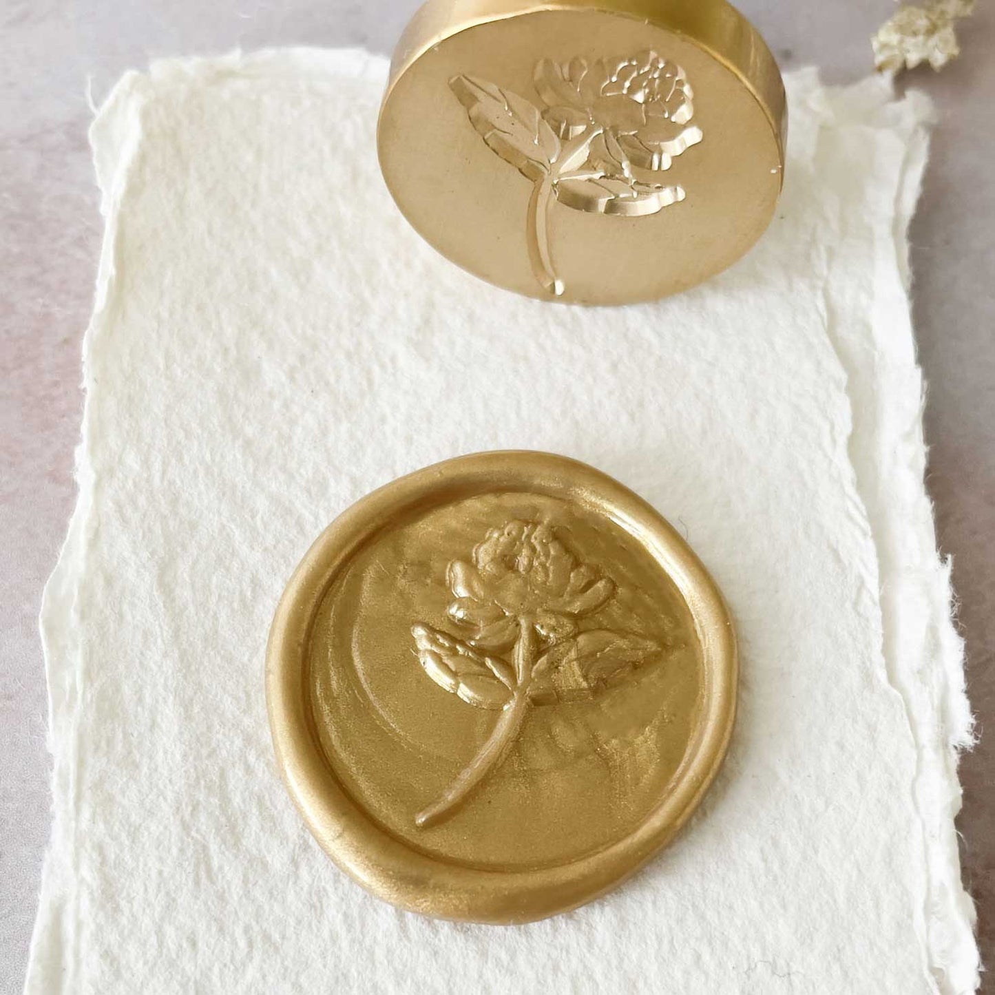 Peony Wax Stamp | Flower Wax Seal | Boxed