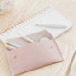 Leather Pen Case: Baby Pink / Gold