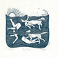 Paddlers card, dogs, dog swimming, sea swim, women & dogs
