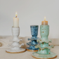 Frilly Candlestick Holder: White