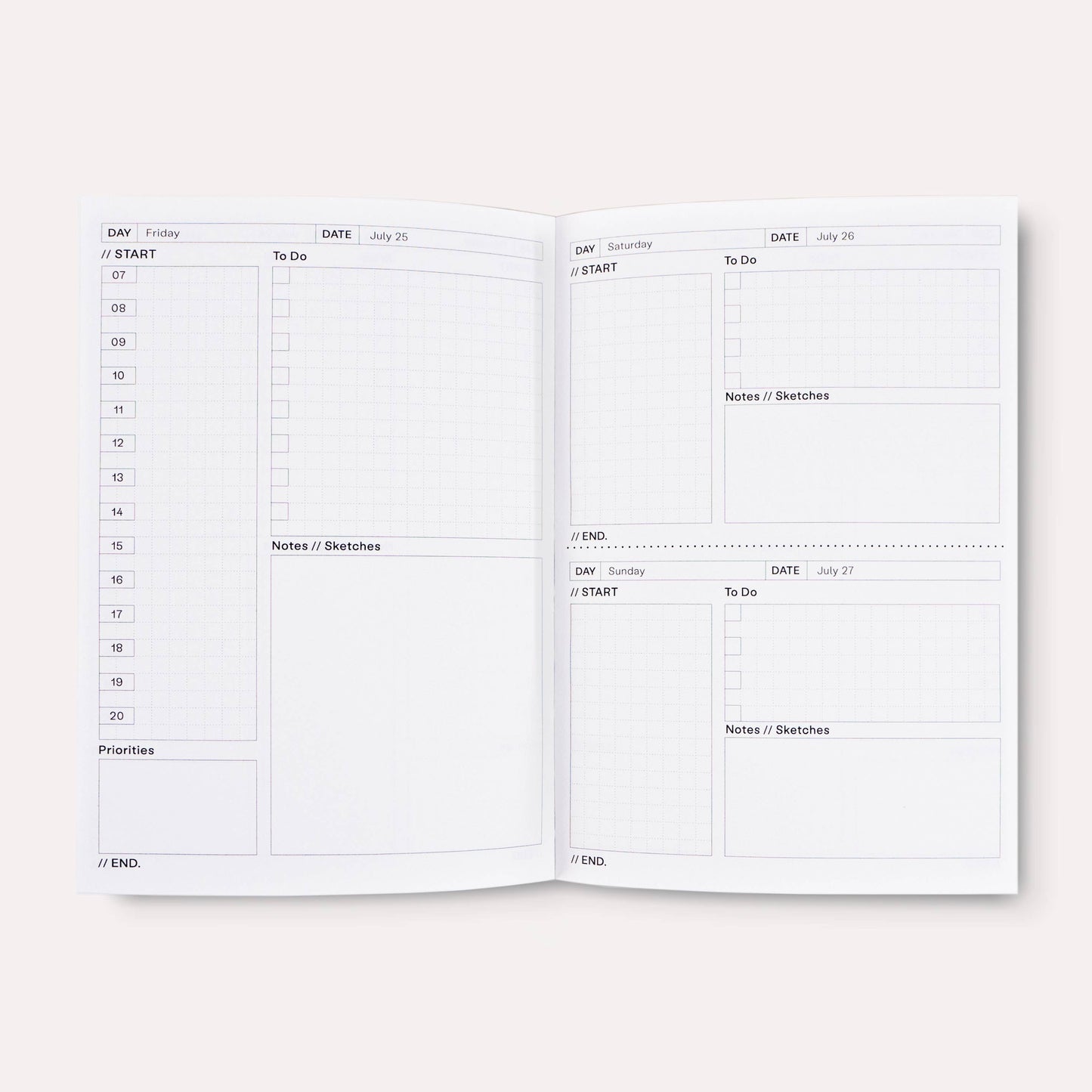 Flora Undated Daily Planner Book