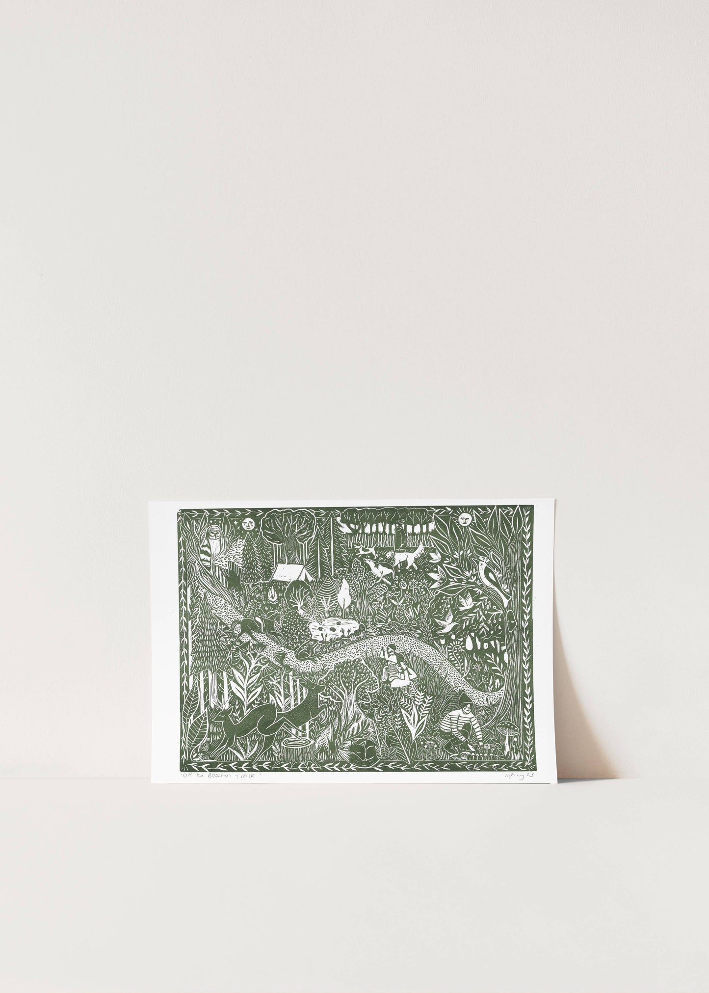 Off the Beaten Track riso print, hiking, nature, walk art