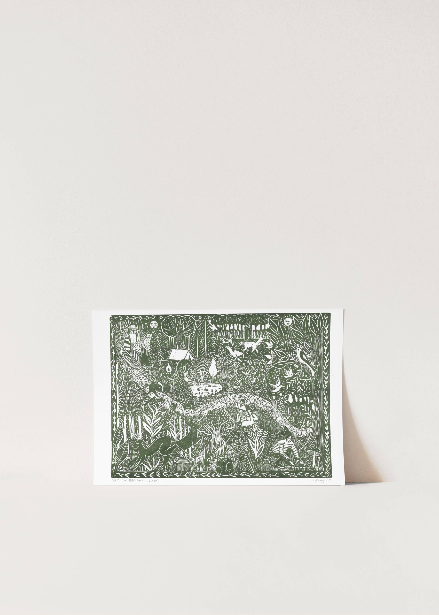 Off the Beaten Track riso print, hiking, nature, walk art