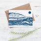 Swim the Bay greeting card, coastal, beach, swimmers, sea