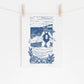 Sea Air riso print, swimmer, sea swim, windy, nature, woman
