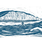 Swim the Bay greeting card, coastal, beach, swimmers, sea