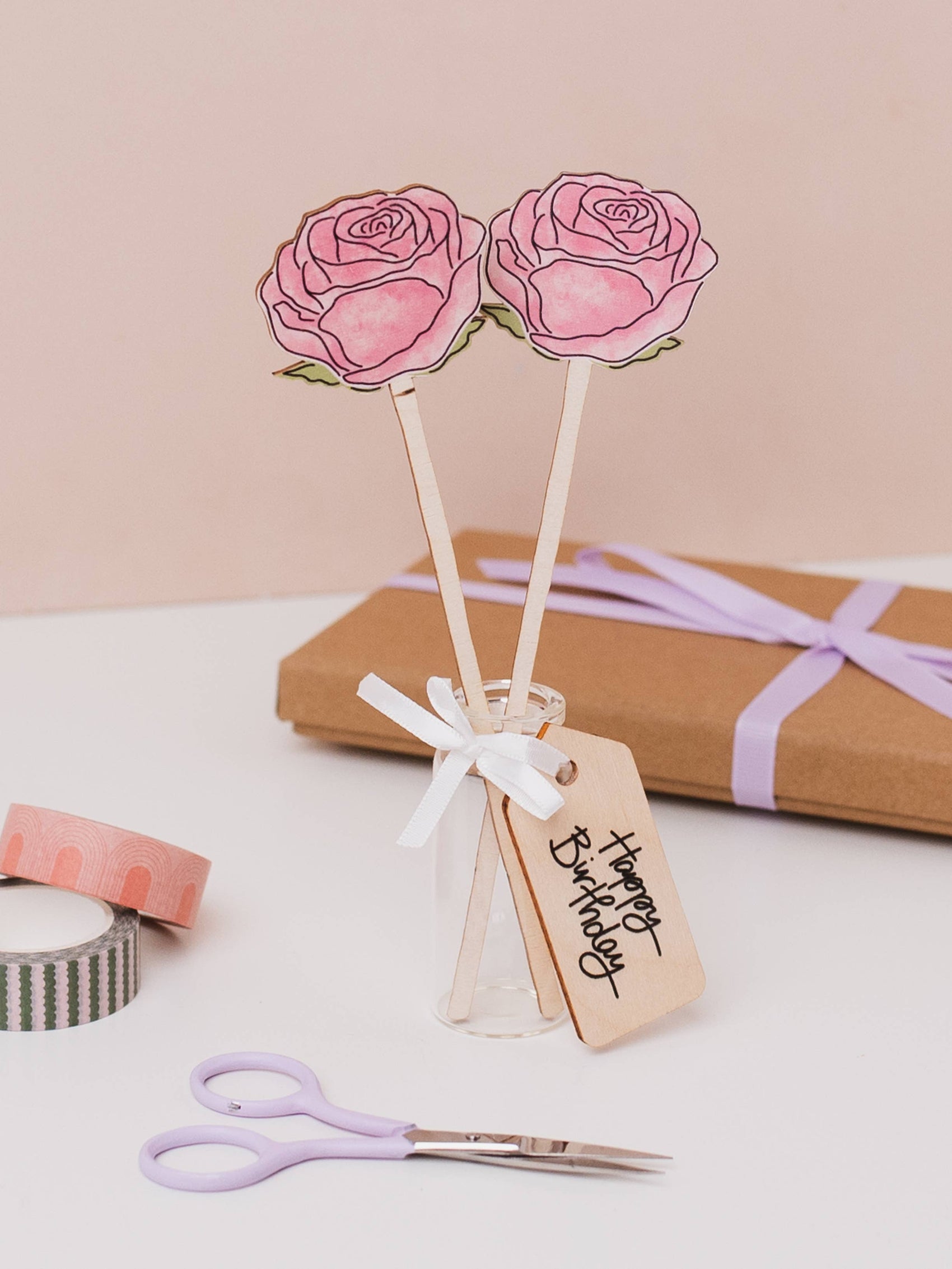 Wooden Rose Gift – June Birth Flower - Sustainable Gift