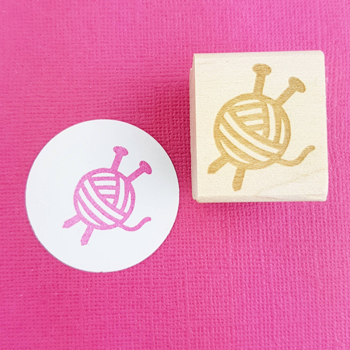 Yarn Knitting Mini Rubber Stamp
