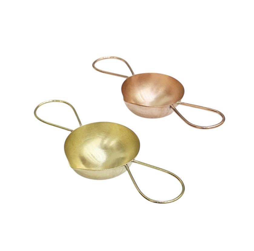 Double Handle Wax Melting Spoon - Solid Copper | Handmade