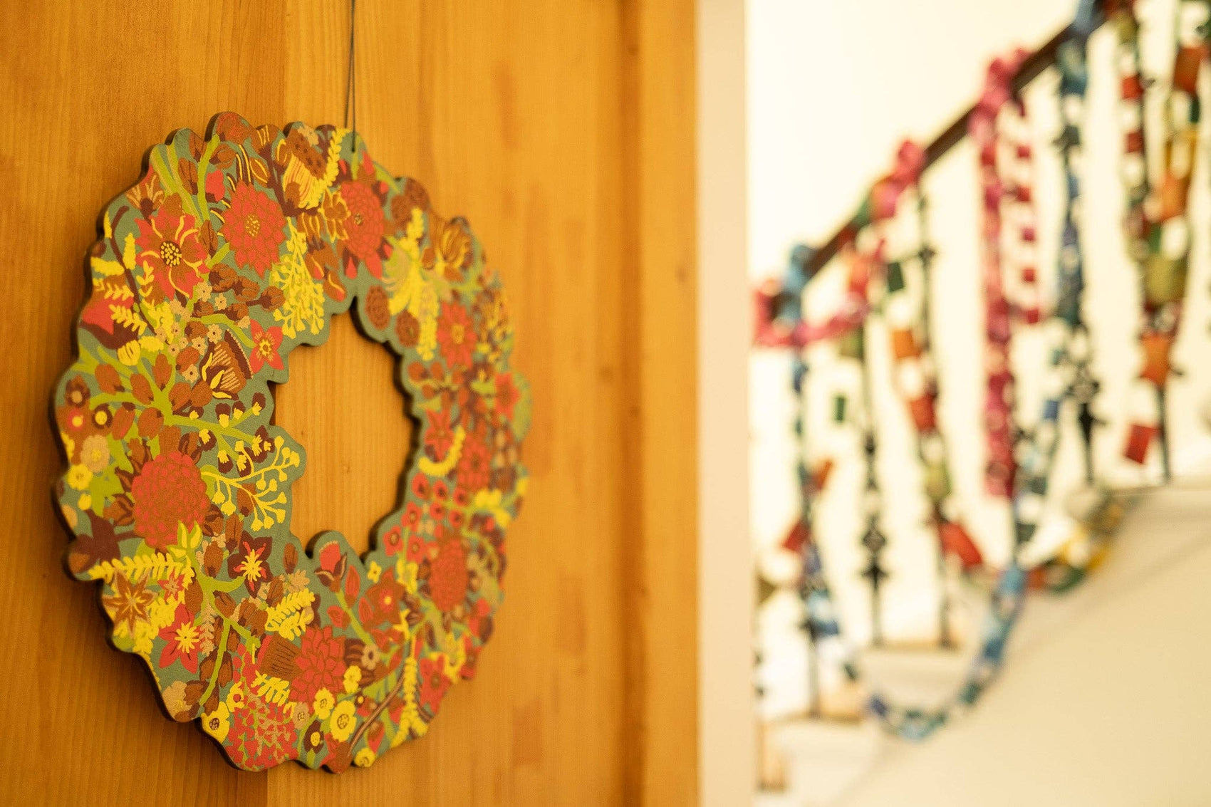 Christmas Foliage Cotton Board Wreath