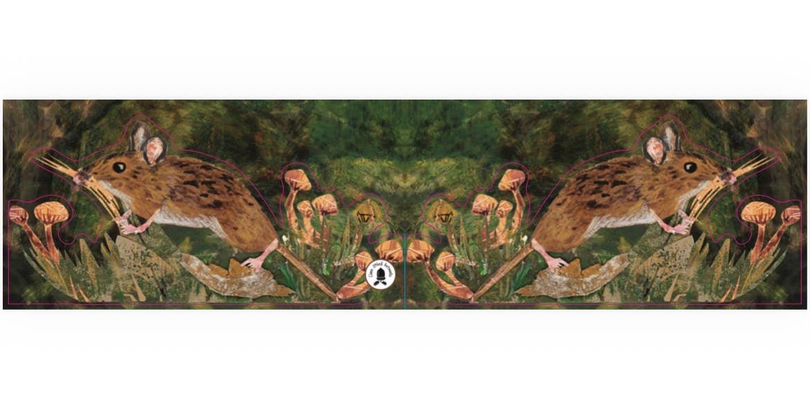 Brown Mouse die cut blank greeting card