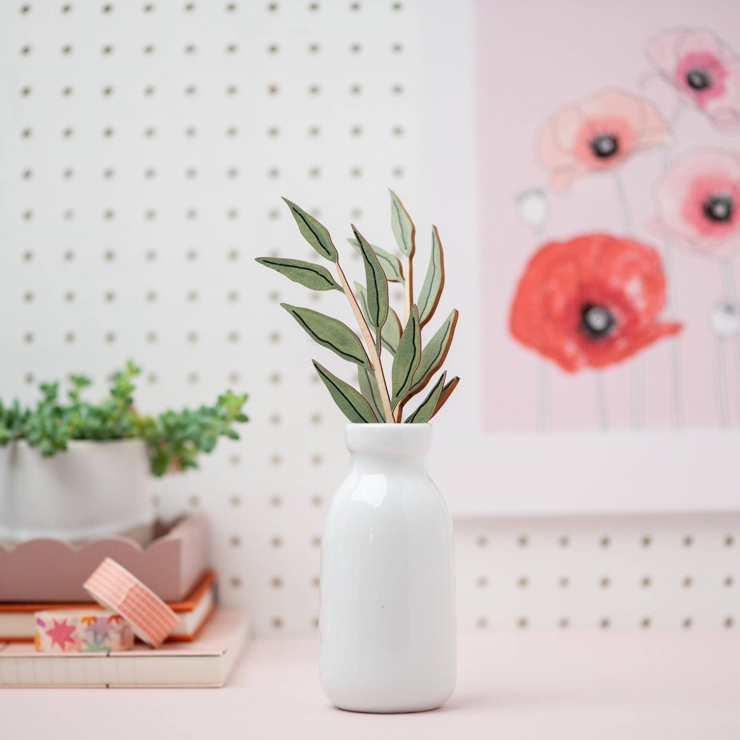 Wooden Leaf Stem - Olive - Sustainable Flowers - UK Made