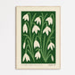 Snowdrop | Modern-Retro Wildflower Art Print Wall Decor: A4 - 210 x 297 mm (8.3 x 11.7 inches)