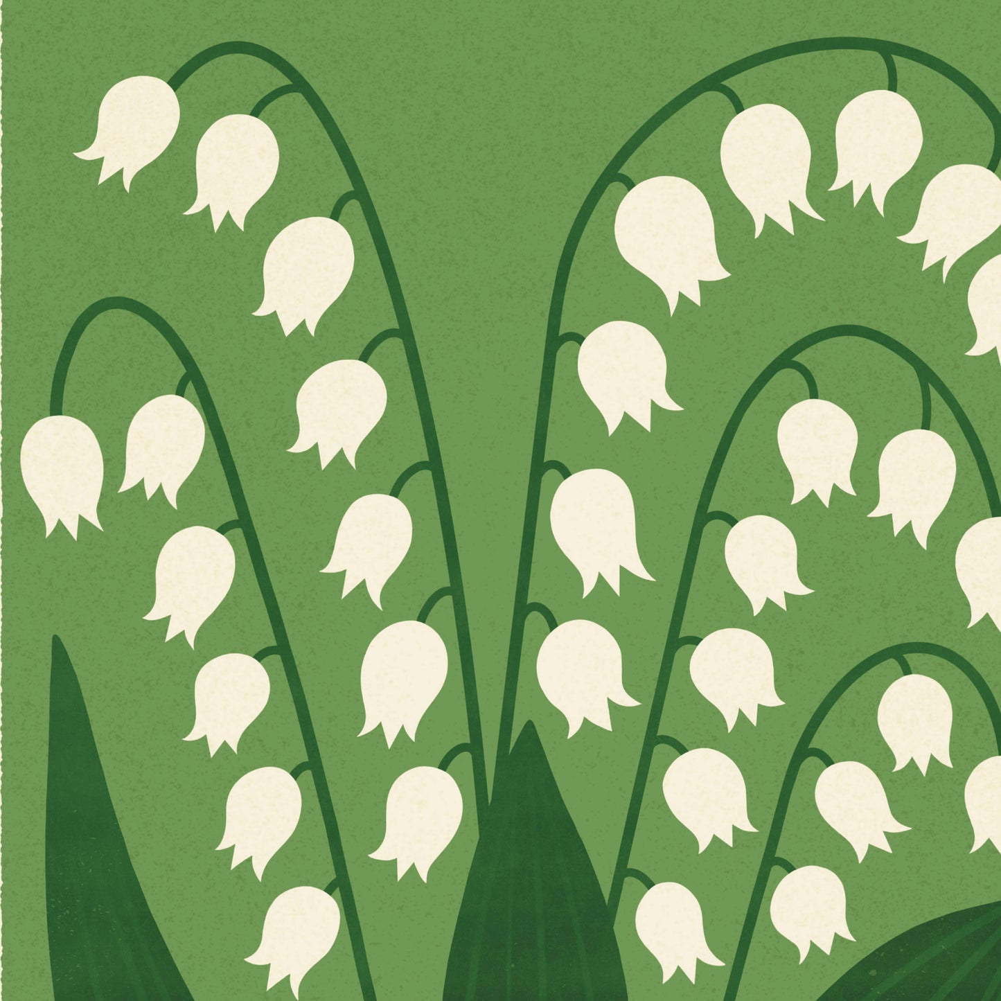 Lily of the Valley | Modern-Retro Wildflower Art Print: A5 - 148 x 210 mm (5.8 x 8.3 inches)