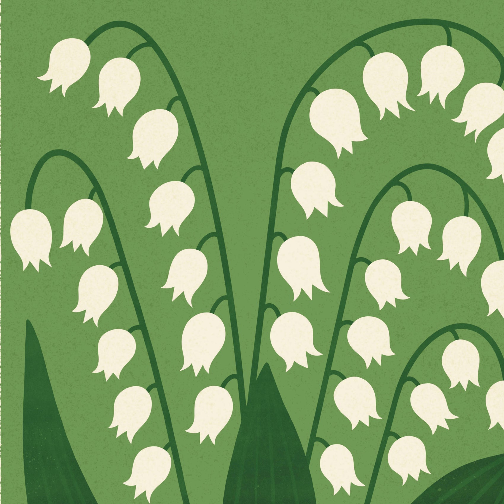 Lily of the Valley | Modern-Retro Wildflower Art Print: A5 - 148 x 210 mm (5.8 x 8.3 inches)