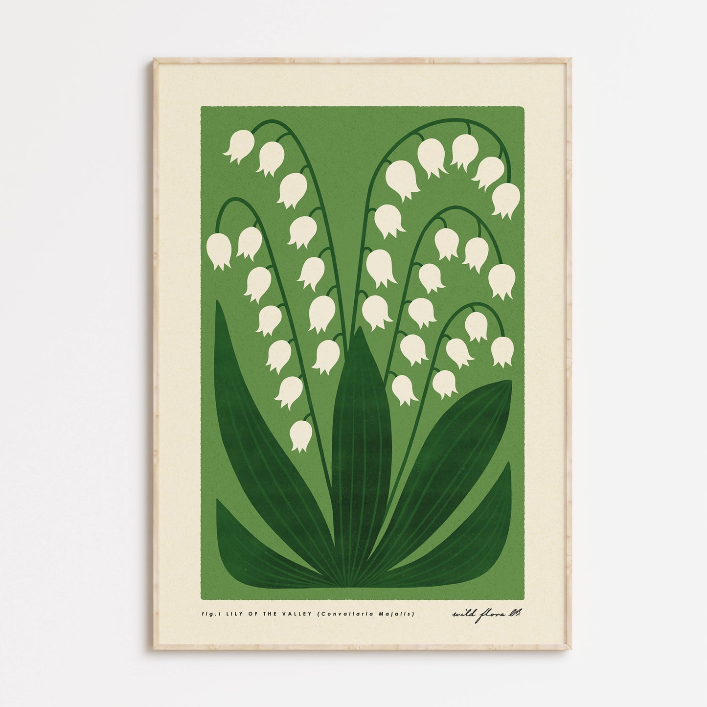 Lily of the Valley | Modern-Retro Wildflower Art Print: A5 - 148 x 210 mm (5.8 x 8.3 inches)