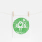 Pond Dip riso print, wild swim, swimmer, rivers, nature