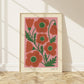 Corn Poppy | Modern-Retro Wildflower Art Print | Wall Decor: A4 - 210 x 297 mm (8.3 x 11.7 inches)