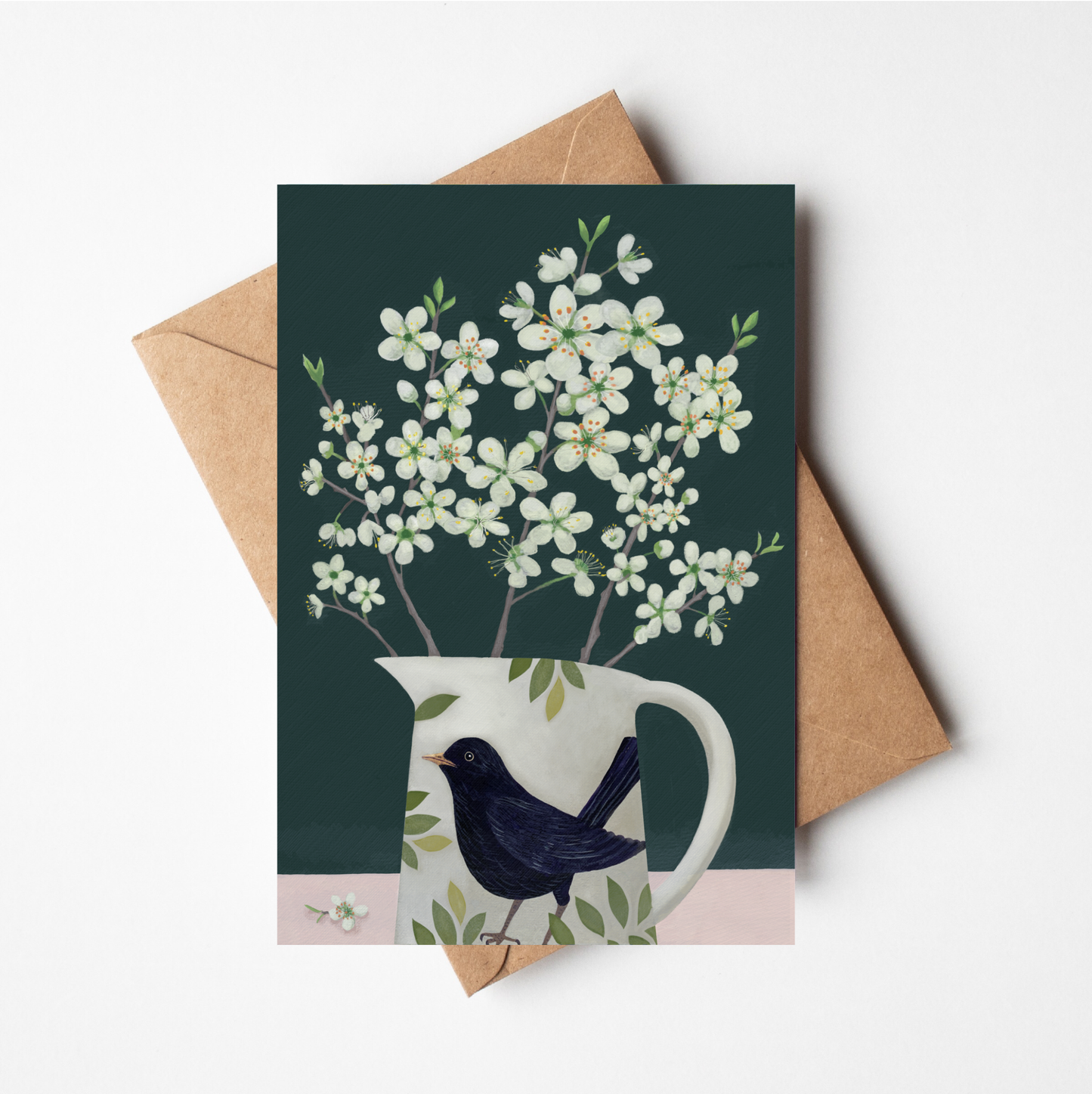 Blackthorn Blossom in Bird Jug Cards