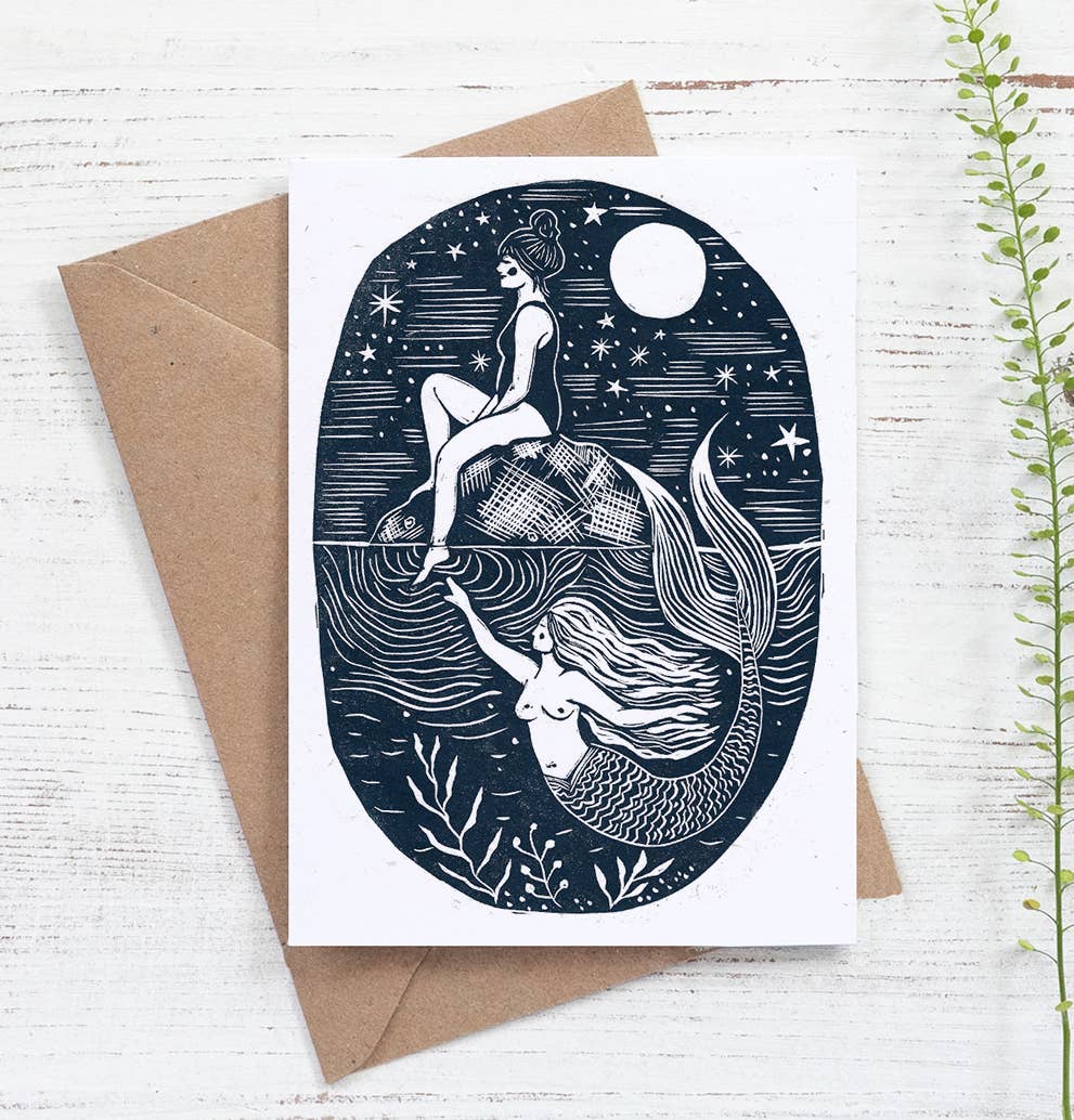 Trick of the Light card mermaid, swimmer, seaside