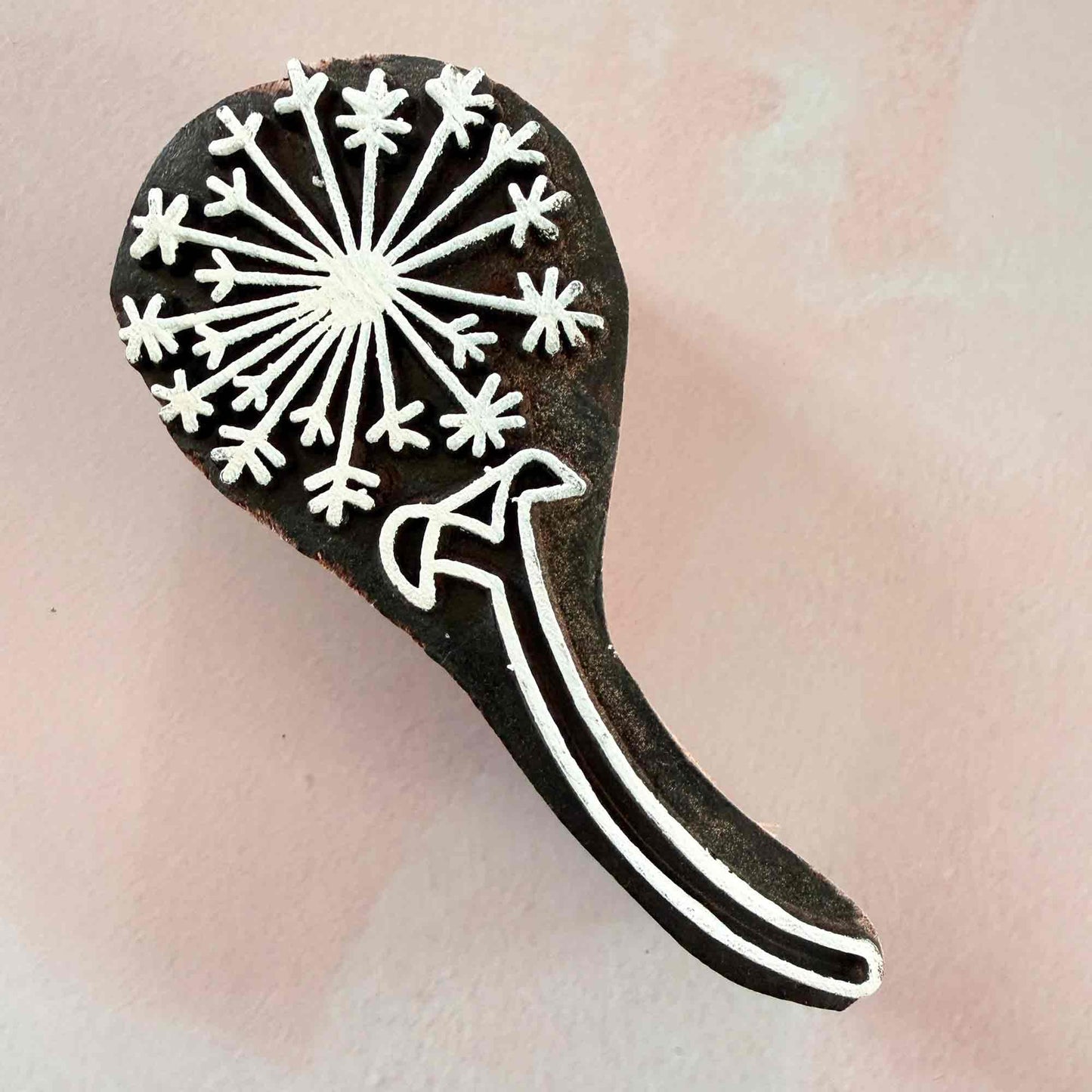Dandelion Clock - Indian Wood Block Stamp | Floral Stamp