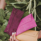 Suede Double Stud Glasses Case: Plum Purple / Gold