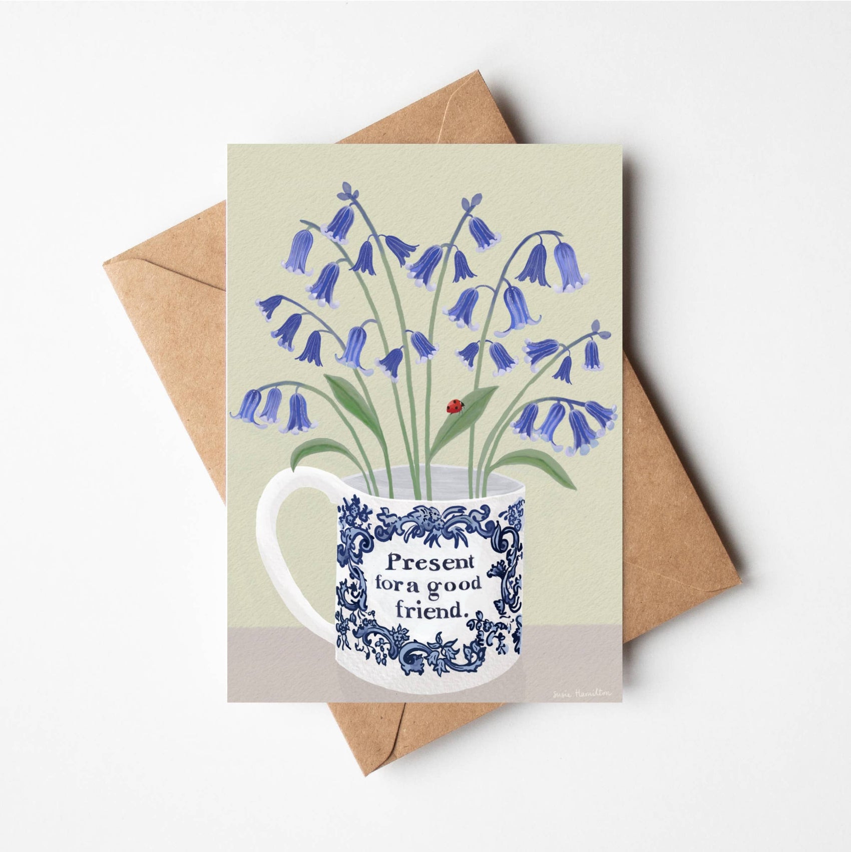Bluebells in Friendship Cup Card : Regular