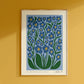 Forget Me Not | Modern-Retro Wildflower Art Print Wall Decor: A4