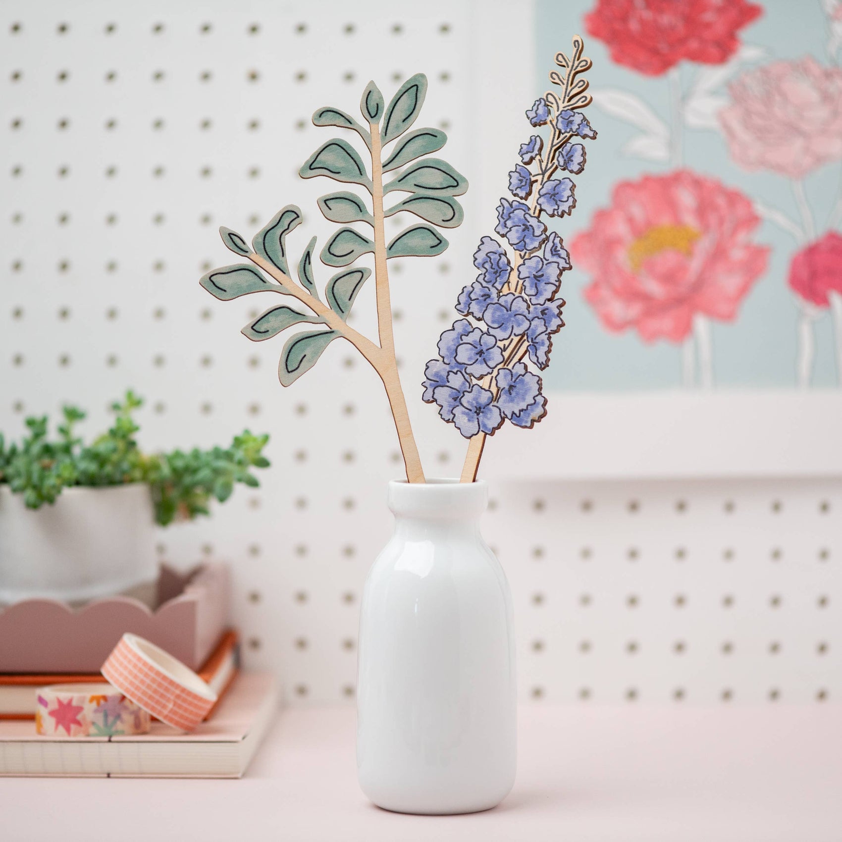 Wooden Flowers - Violet