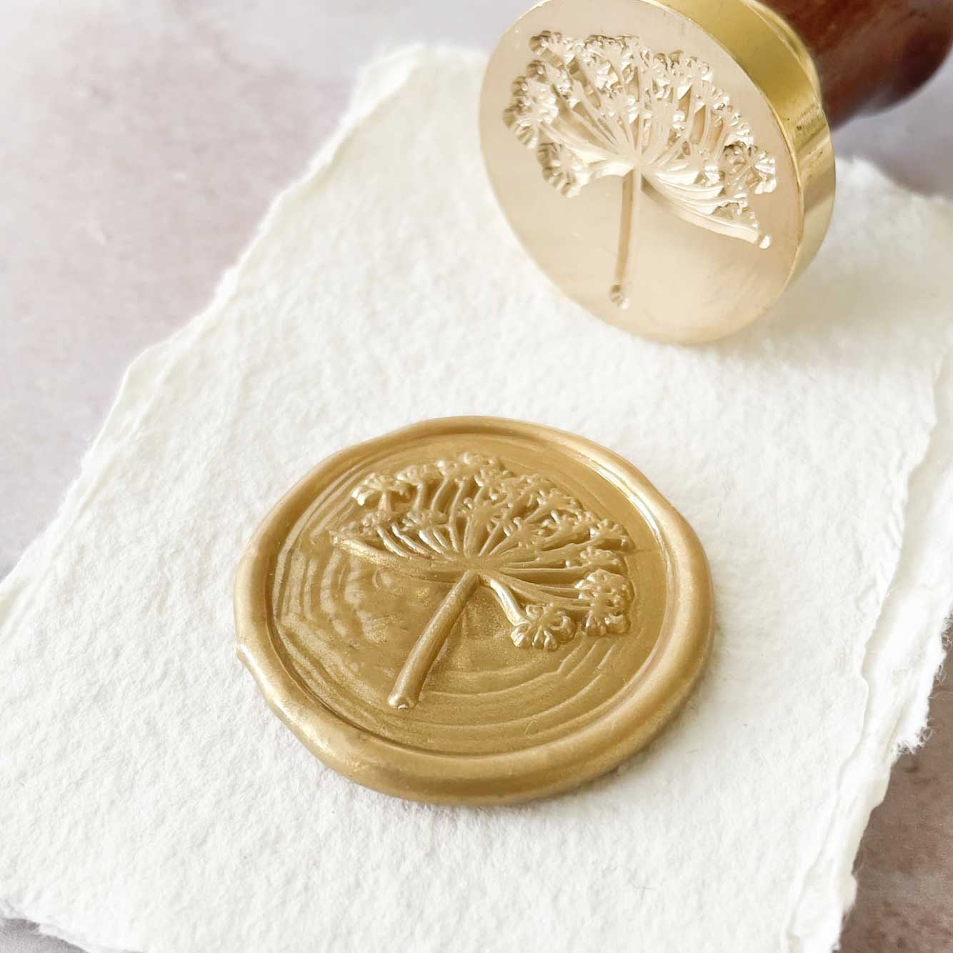 Wild Fennel Wax Stamp | Flower Wax Seal | Boxed