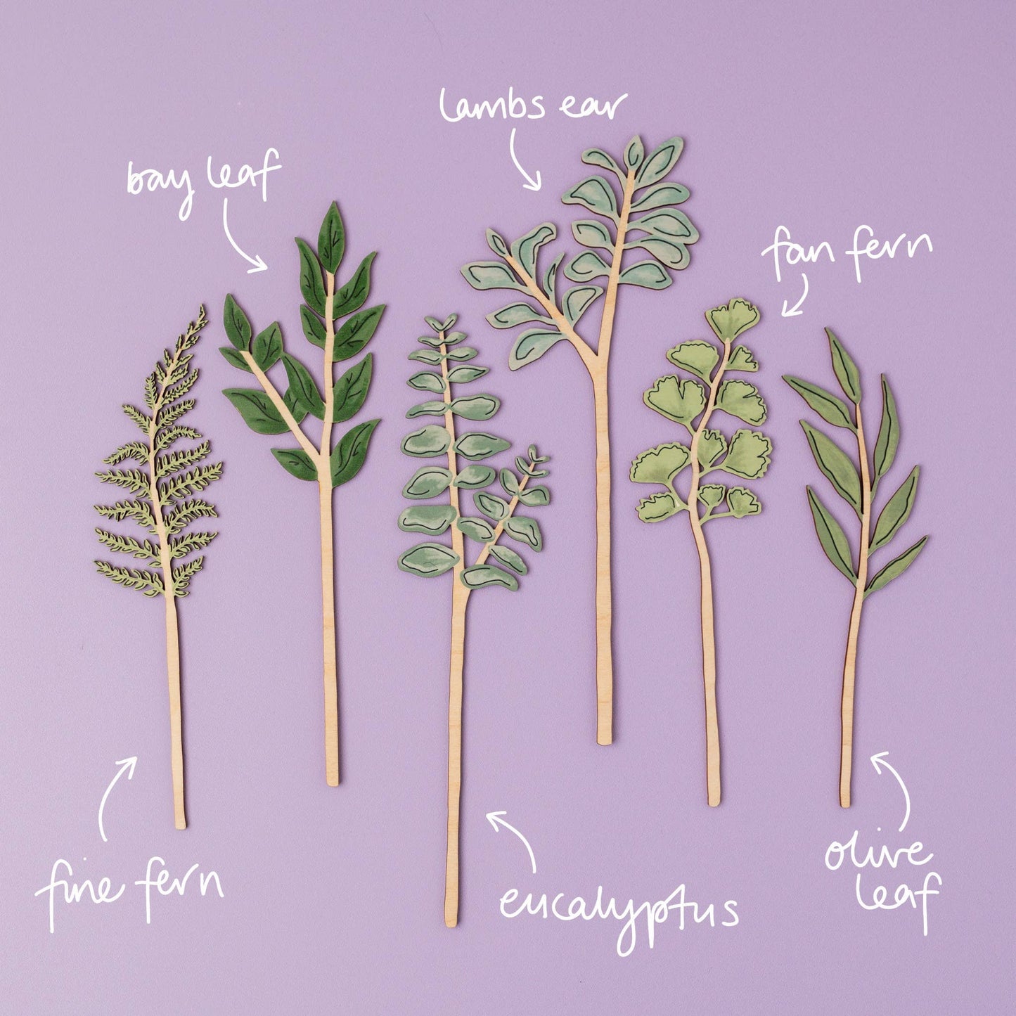 Wooden Leaf Stem - Olive - Sustainable Flowers - UK Made