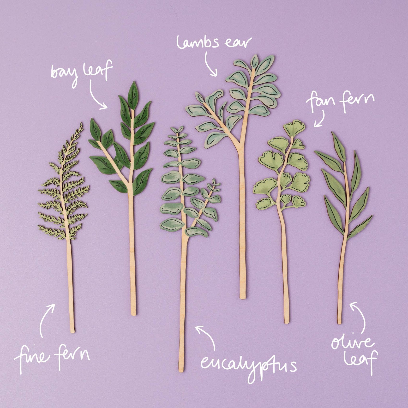 Wooden Leaf Stem - Olive - Sustainable Flowers - UK Made