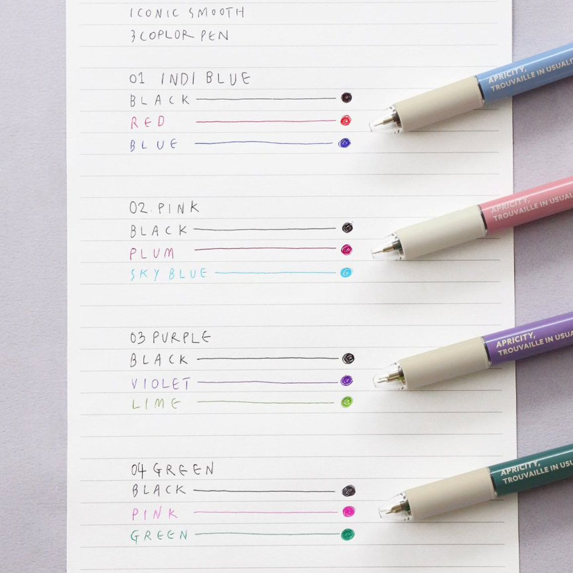 Iconic Smooth 3 Colour Pen 0.38mm: Indi Blue