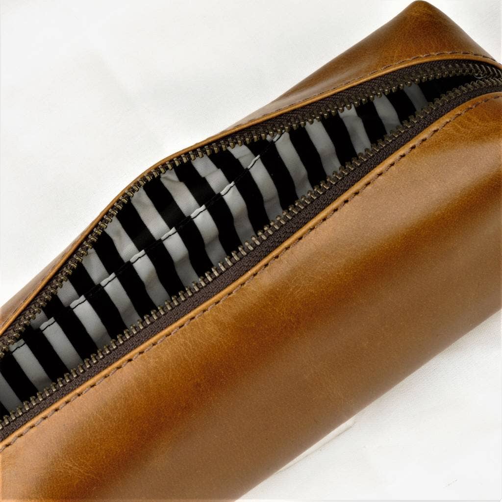 Leather Pencil Case With Personalisation: Black