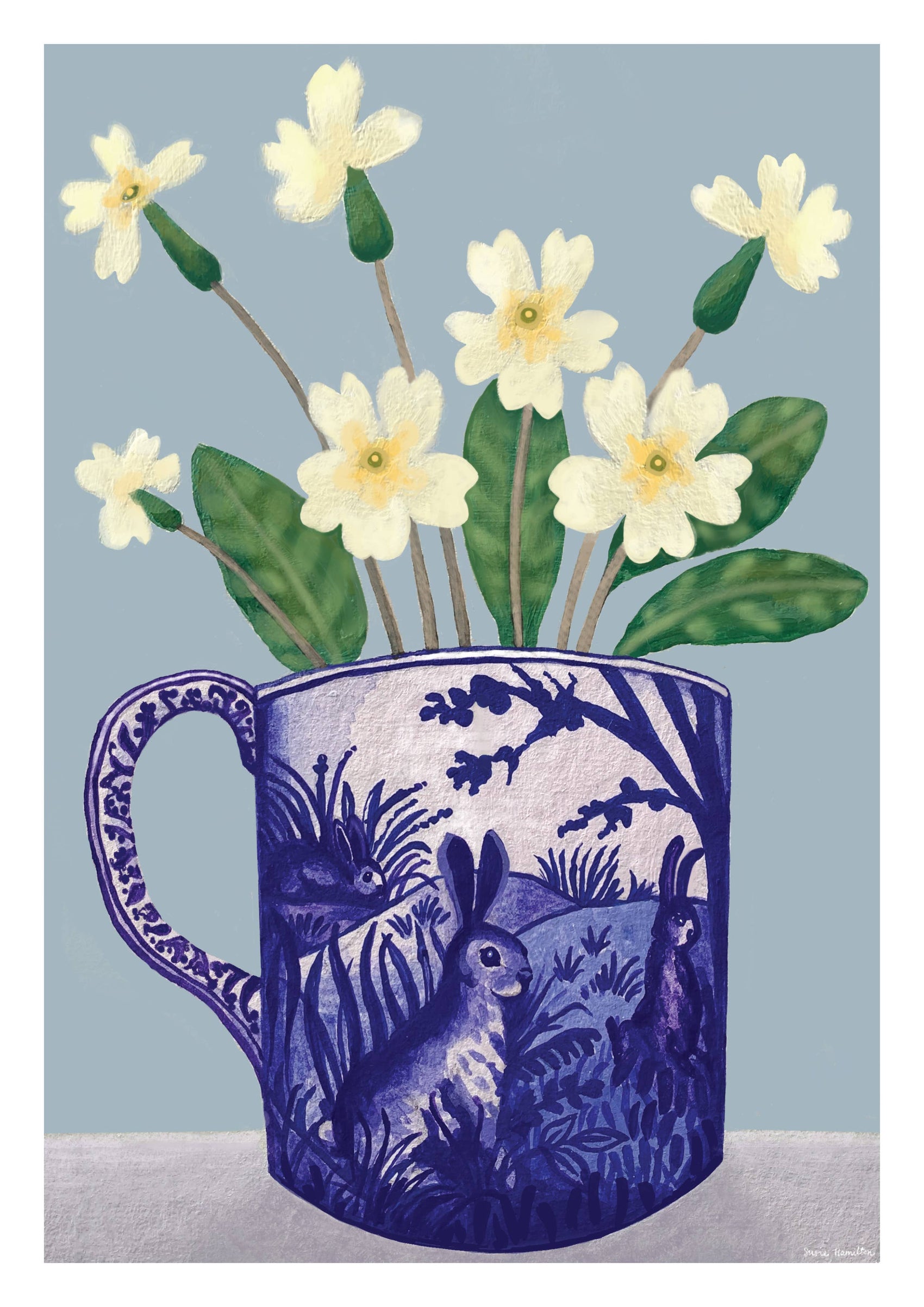 Primroses is Rabbit Cup Card : Regular