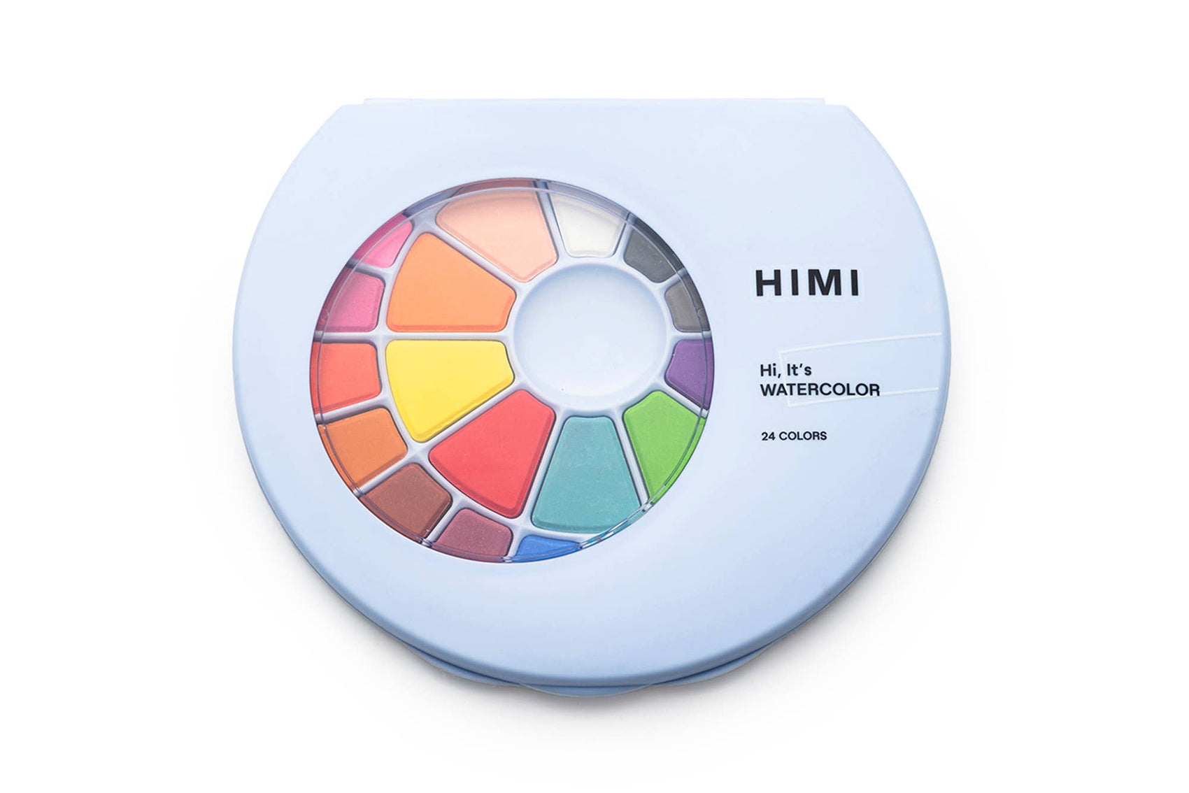 HIMI Solid Watercolour Set 24 Colours In Pans + Brush, Blue
