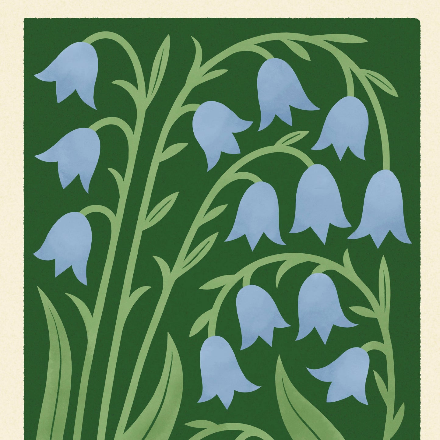 Bluebell | Modern-Retro Wildflower Art Print Wall Decor: A4 - 210 x 297 mm (8.3 x 11.7 inches)