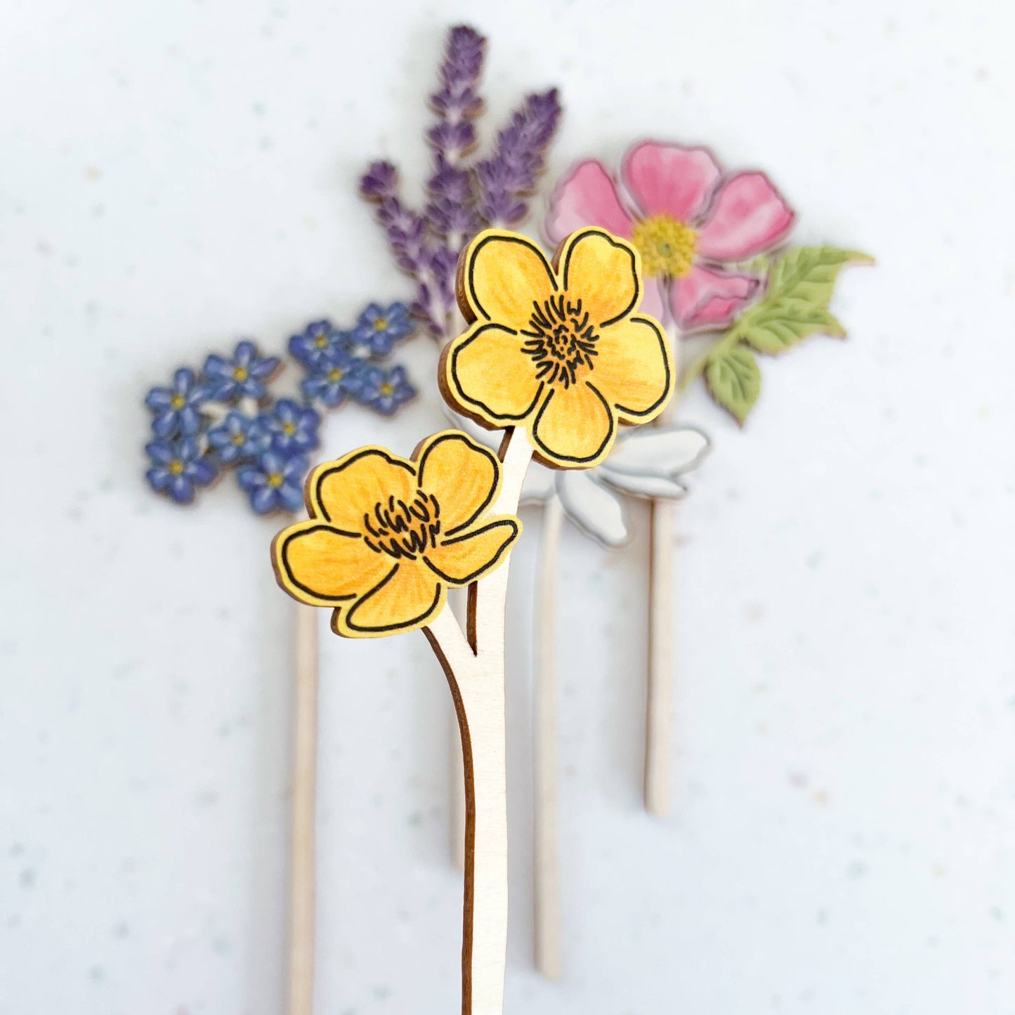 Wooden Wildflowers: Buttercups