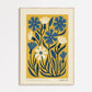 Cornflower | Modern-Retro Wildflower Art Print Wall Decor: A3