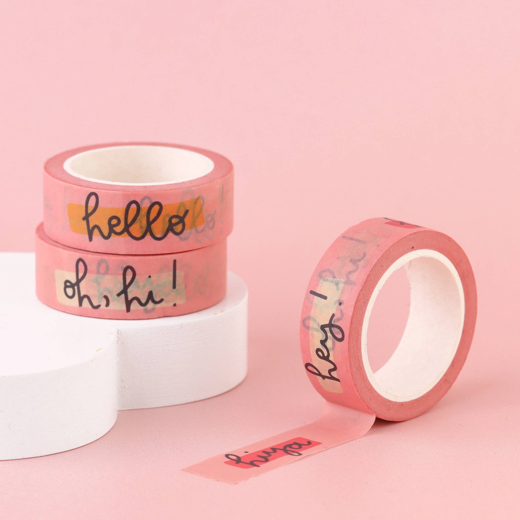 Washi tape - pink hello