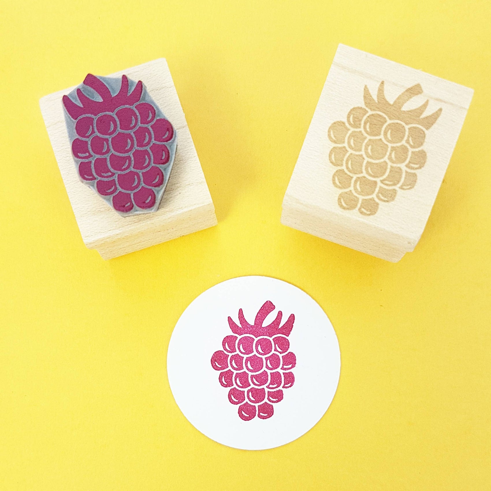 Raspberry Mini Rubber Stamp