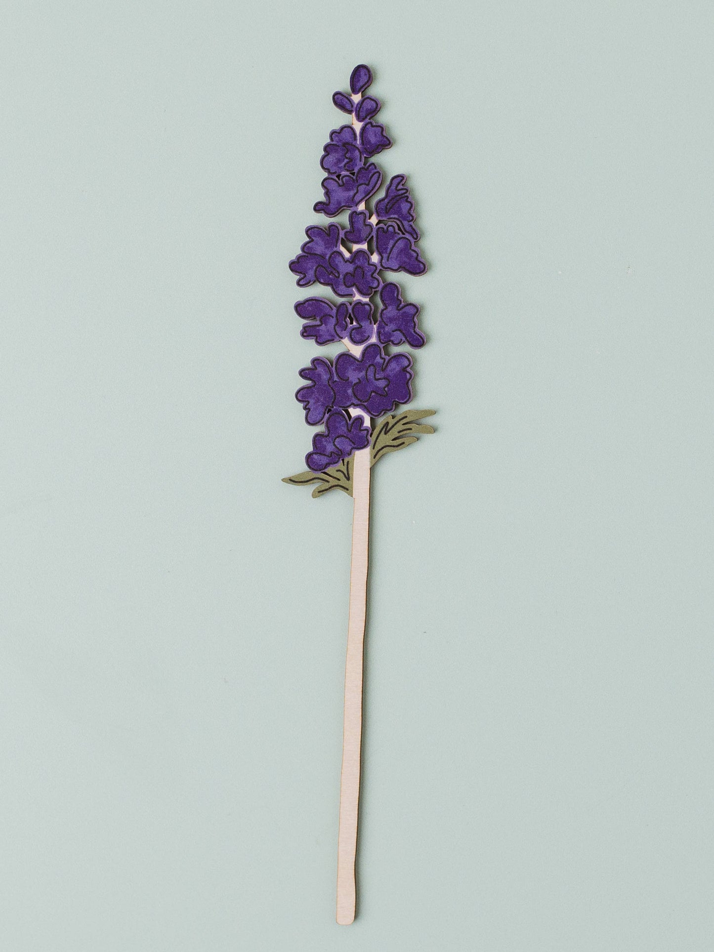 Wooden Delphinium – July Birth Flower - Sustainable Gift