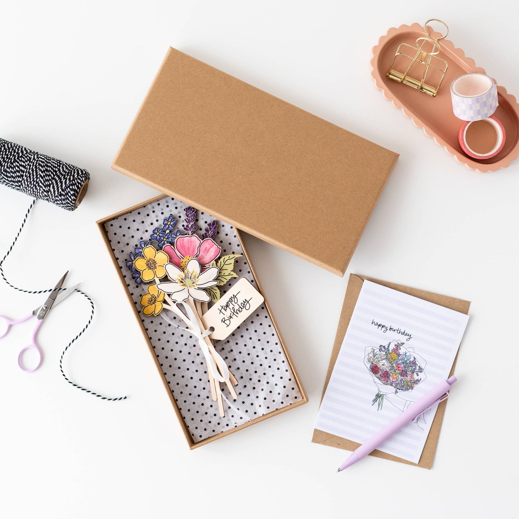 Birthday Wooden Wildflower Bouquet