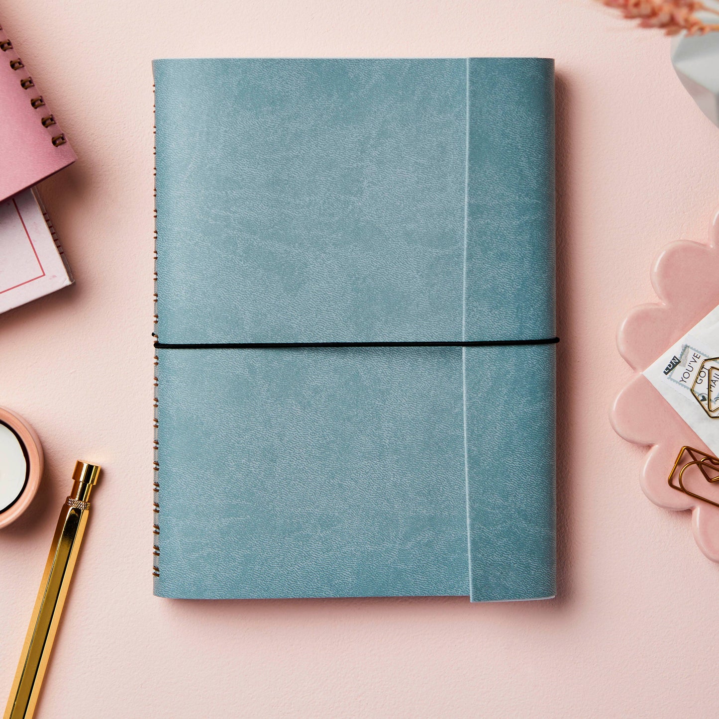 A5 Vegan Leather Notebook: Classic Navy